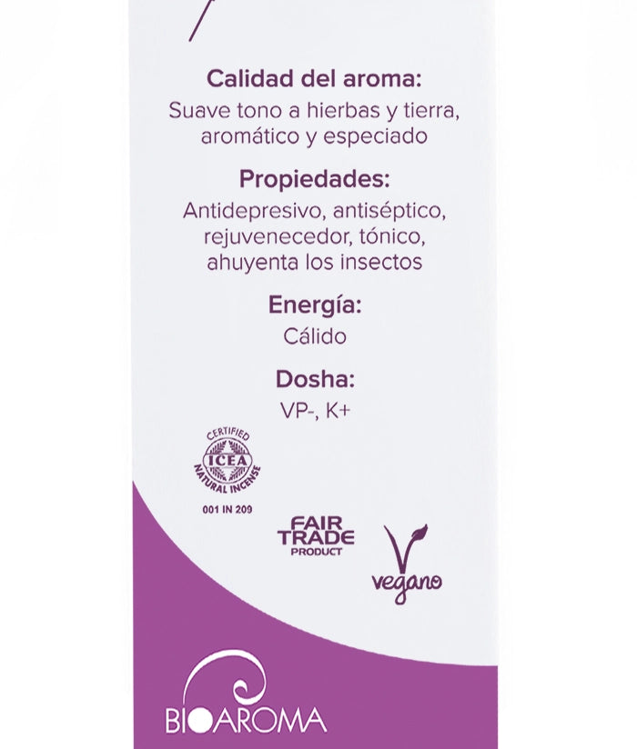 Incienso ecológico BioAroma Pachuli. Fair Trade. 0% plástico