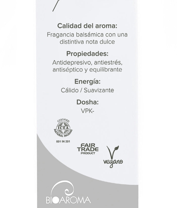 Incienso ecológico BioAroma Benjuí. Fair Trade. 0% plástico