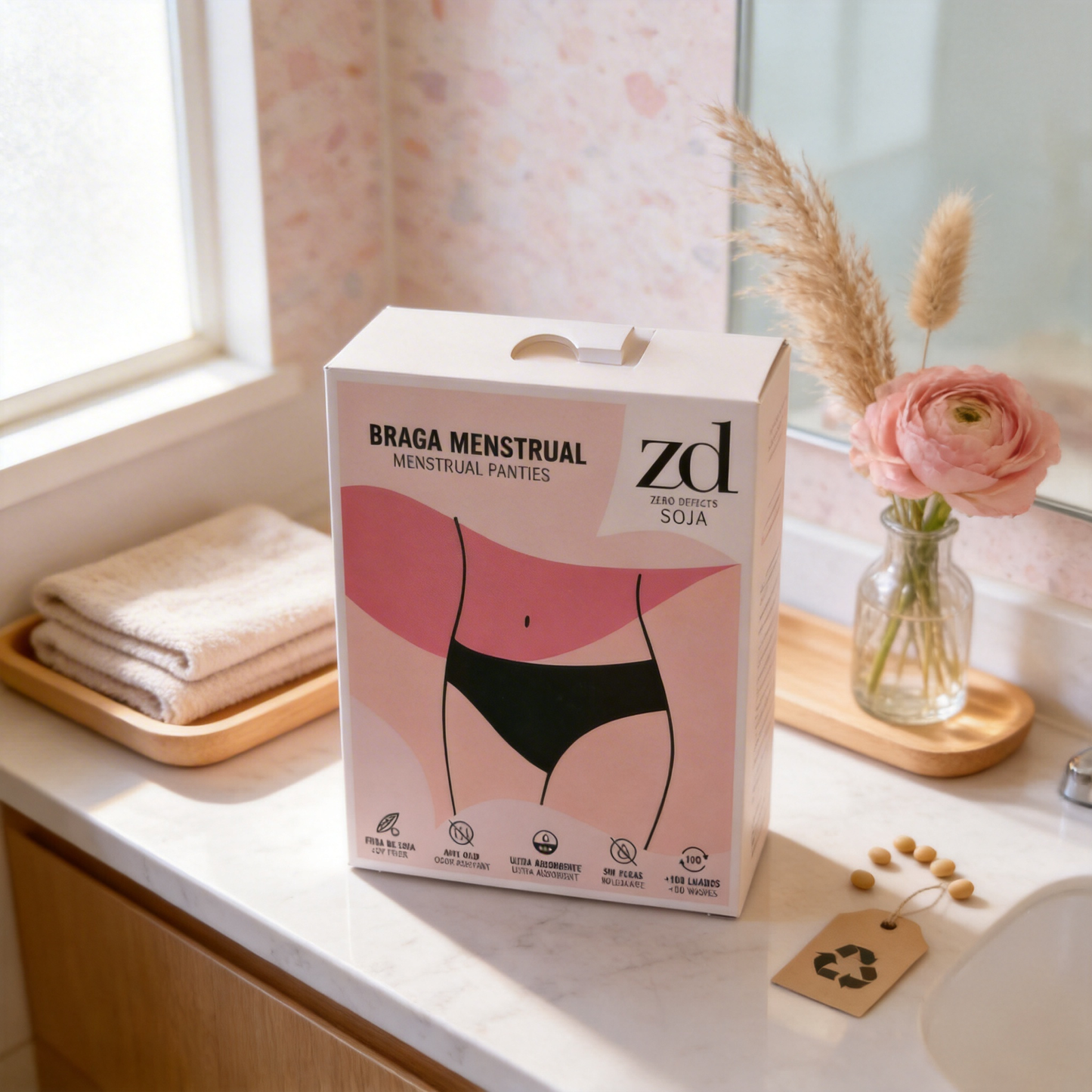 Pack 2 Braguita menstrual MEDEIA de absorción moderada